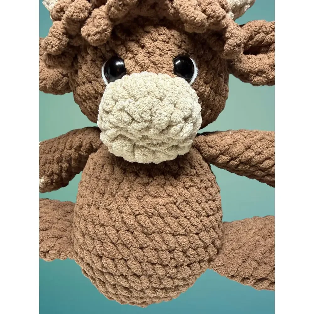 Handcrafted Highland Cow Plush 10” Crochet Nursery Decor Baby Shower Gift